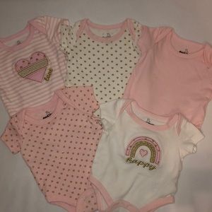 Pink whit gold onesie bundle set